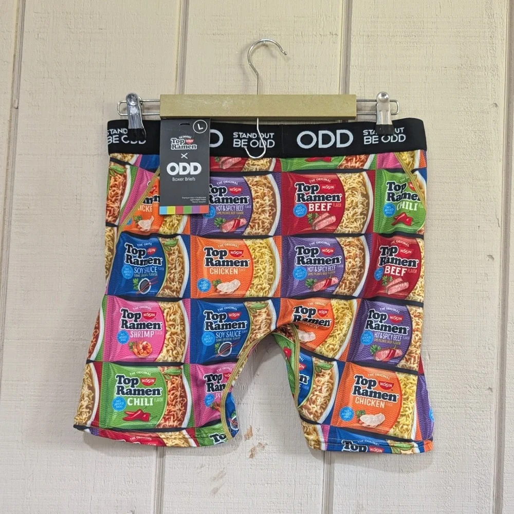 2pk ODD Sox Boxer Briefs Mens Large Cheech & Chong Top Ramen Novelty Underwear L